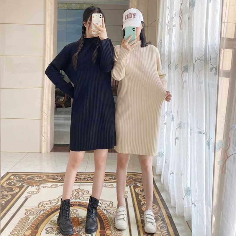 半高领打底针织连衣裙子女装春秋季小个子短款毛衣裙呢子大衣内搭,女装/女士精品,连衣裙,淘宝优惠券,粉丝福利购,淘宝优惠卷
