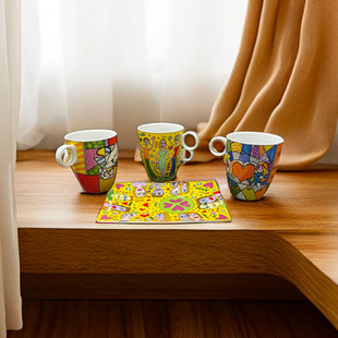 德国高宝Goebe杯碟套装咖啡杯碟陶瓷水杯卡通大容量大号马克杯