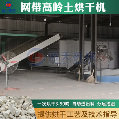 网带高岭土烘干机 全自动黏土矿物瓷土脱水干燥机 膨润土烘干设备