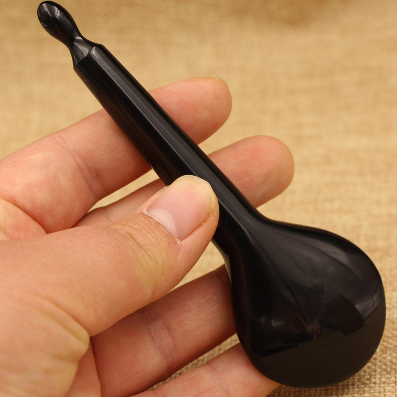 天然 黑水牛角材质 面部拨筋棒 按摩棒 刮脸刮眼棒 点穴棒长12CM