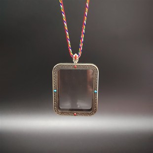 可装唐卡画盒收纳双面透明嘎乌盒空盒方牌擦擦盒方形唐卡壳吊坠