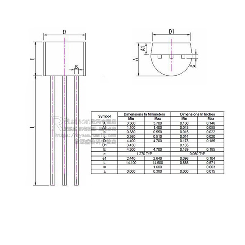 单向可控硅 MCR100-8 闸流管 1A 600V 插件TO-92 (10只)