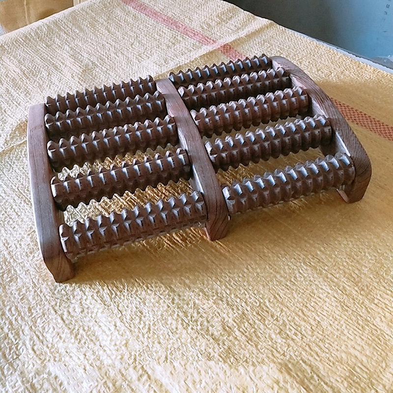 脚底按器滚轮式实木制脚部搓排足疗机器材足部木质足底按器