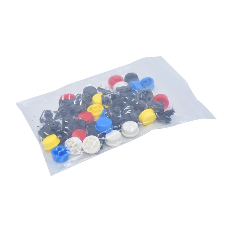 带帽轻触微动开关 12*12*7.3 方口黄头 立式 直插 带A24圆形帽DYY