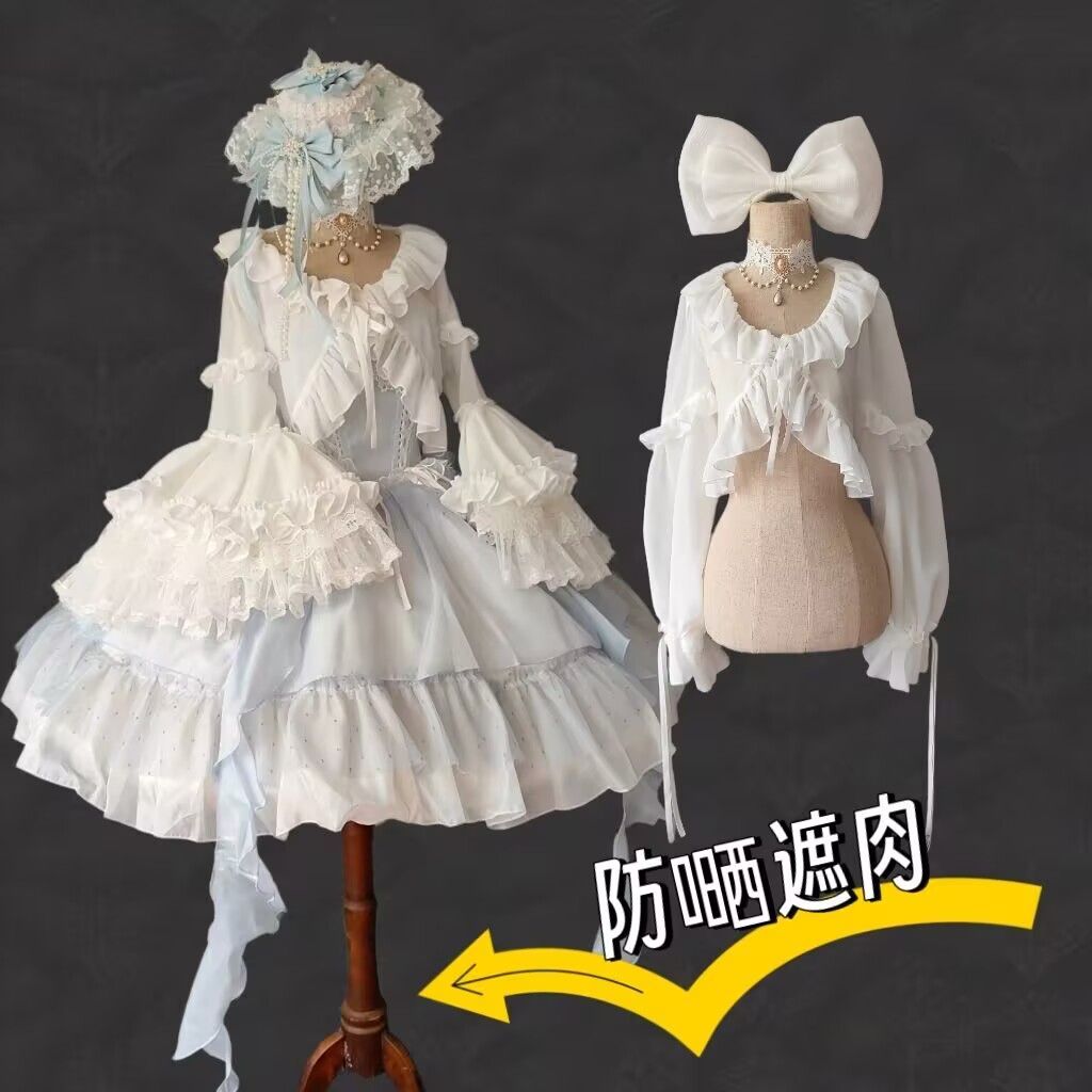Lolita内搭姬袖外搭小罩衫披肩夏