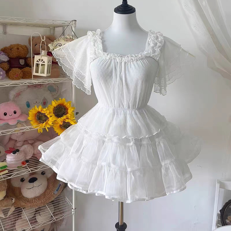 蕾丝软纱内搭夏天轻薄短袖上衣