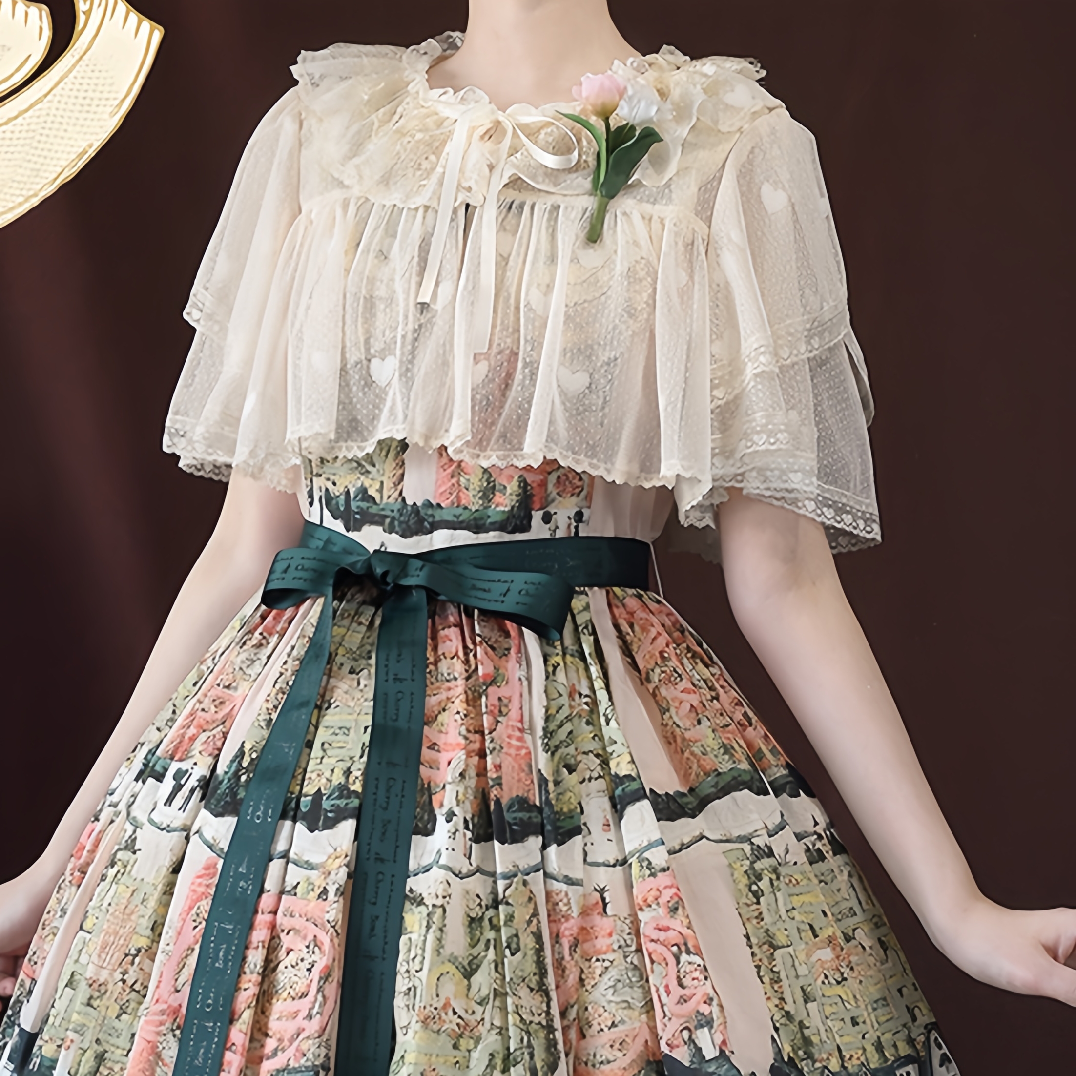 lolita洋装蕾丝外搭开衫披肩罩衫