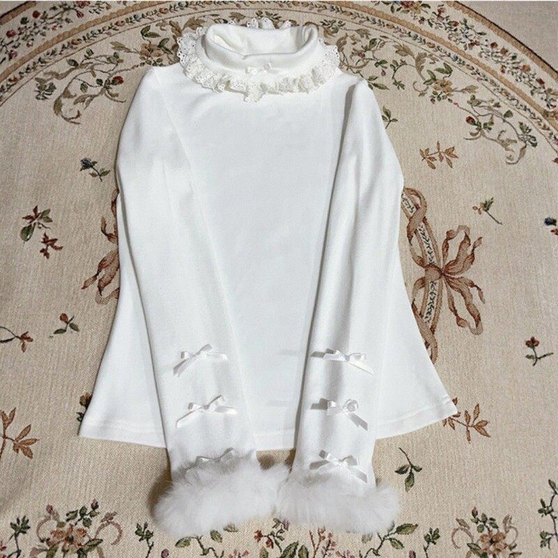 加绒加厚秋冬Lolita长袖内搭【软糯甜心】柔软亲肤保暖针织打底白,模玩/动漫/周边/娃圈三坑/桌游,lolita衬衫/内搭,淘宝优惠券,粉丝福利购,淘宝优惠卷