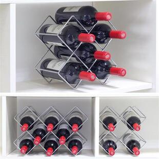 红酒架格子菱形 简易红酒柜插酒格托客厅展示架创意家用葡萄酒瓶