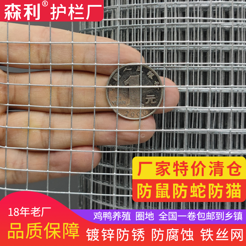 防锈镀锌铁丝网围栏网防鼠防护网护栏栅栏小铁网格网养Z鸡笼钢丝