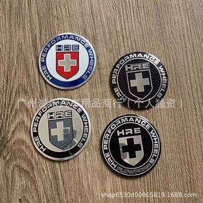 改装台产HRE轮毂盖贴标P40/P43轮胎盖标56mm65mm彩色标志轮毂贴