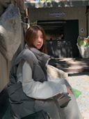 外穿韩版 LIL CHER灰色白鸭绒立领羽绒马甲背心女冬季 宽松加厚外套