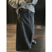 LIL CHER私服极简高级感宽松显瘦休闲工装 风牛仔半身裙长裙女秋冬