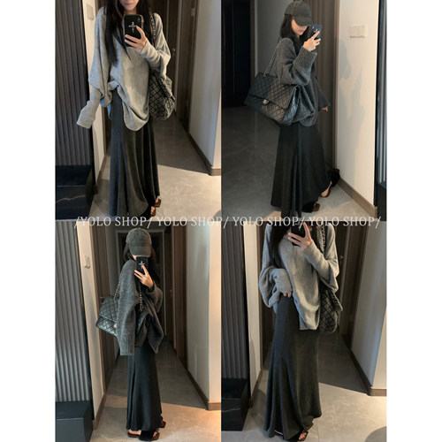 百搭慵懒松弛百搭鱼尾裙半身裙女