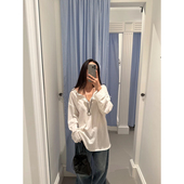 CHER 线上款 寻秋手作 LIL 慵懒风毛边分割宽松上衣长袖 T恤春秋