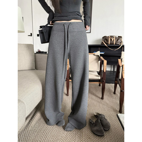 弹力窄版显瘦显腿长垂感休闲长裤