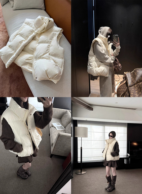 LIL CHER 安心95%白鸭绒奶呼呼龟背感蓬松调性羽绒服羽绒马甲秋冬