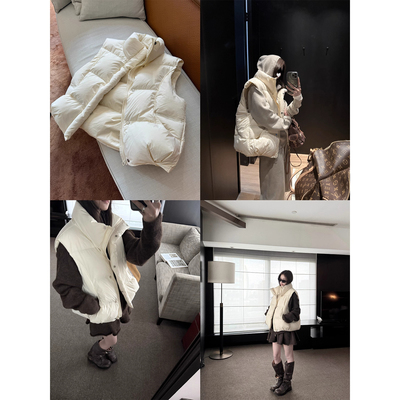 白鸭绒蓬松调性羽绒服羽绒马甲女