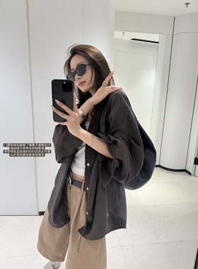 LIL CHER 乌木 抽绳设计衬衫式风衣外套百搭抽绳宽松上衣女春秋季
