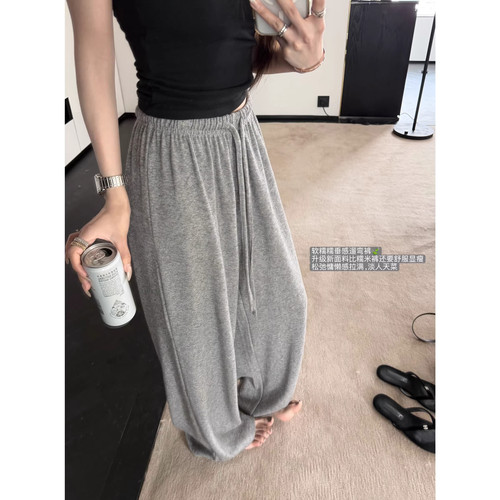 LIL CHER淡人松弛感穿搭垂感软糯又显瘦的懒人遛弯裤休闲裤女春夏 - 封面