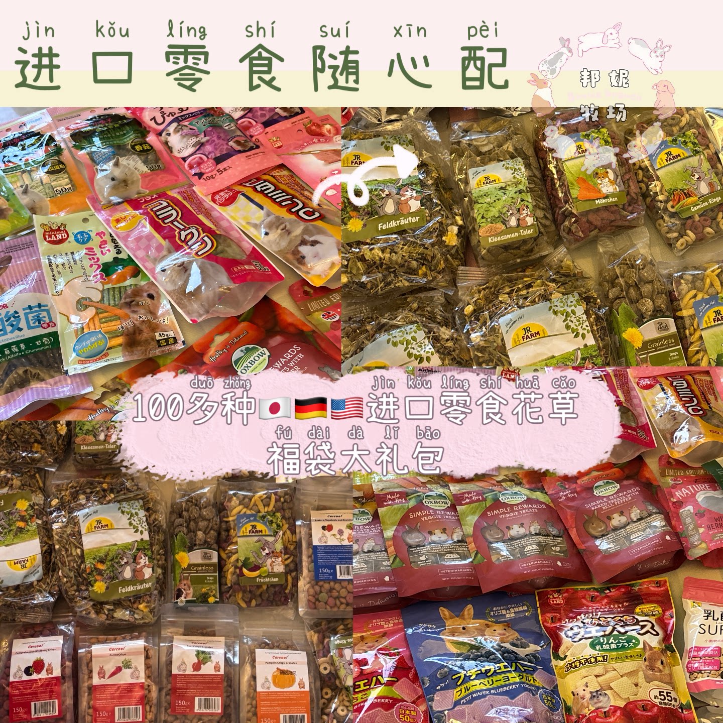 进口日本德国小宠零食草饼福袋