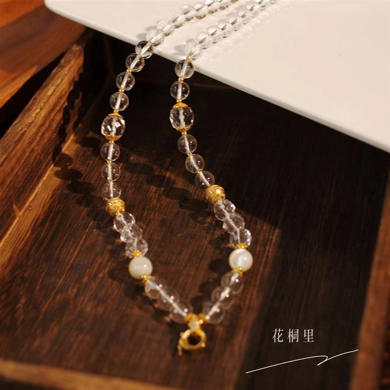 花桐里  白水晶纯银万能项链