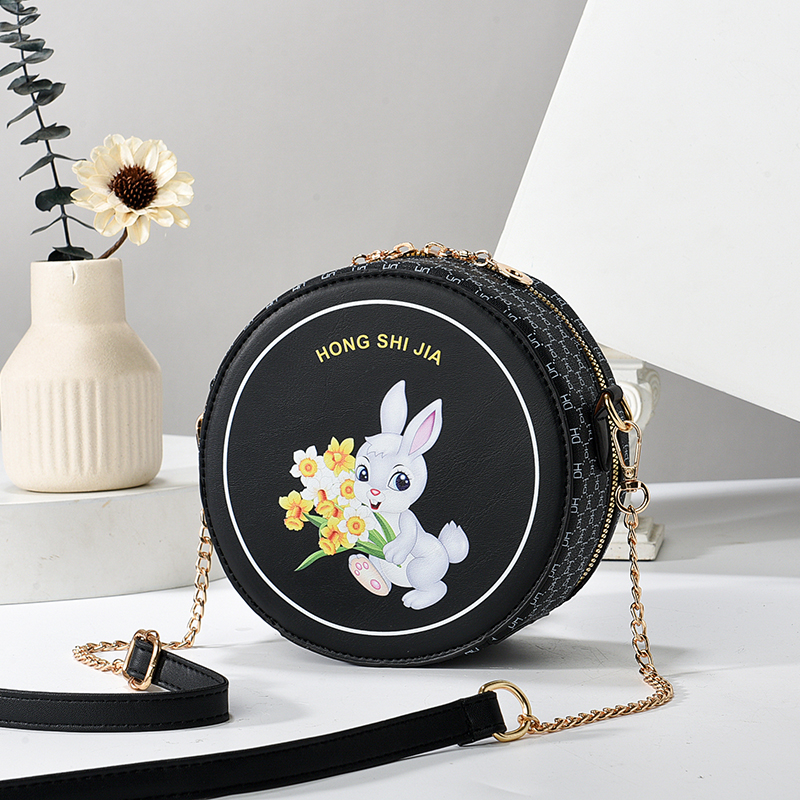 女包儿童小圆包小包包女中童少女B学生可爱斜挎包2024新款链条包