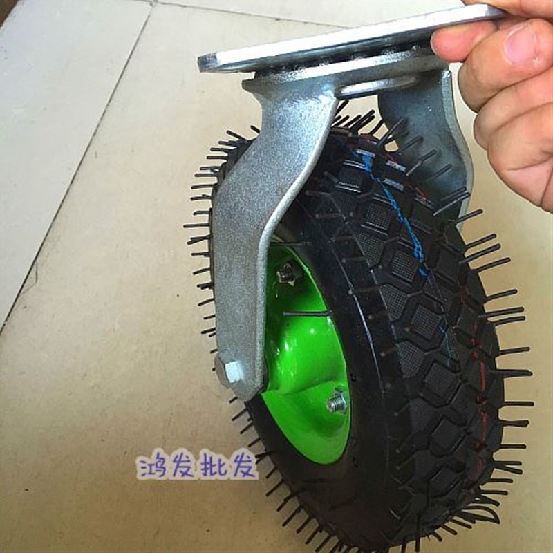 。8寸充气打气轮250-4脚轮6层加厚H万向轮平板手推车搬运车轮餐车