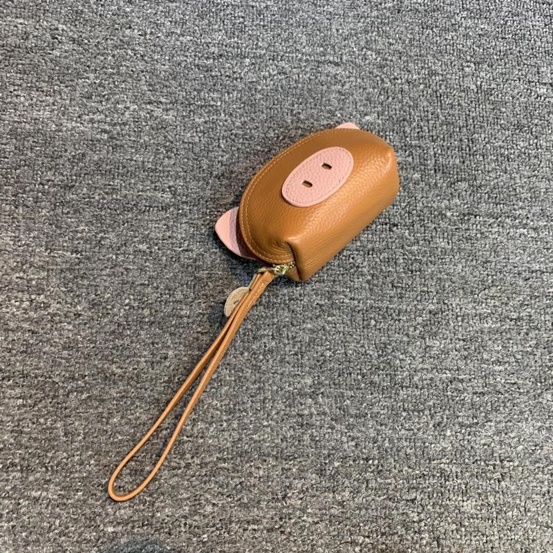 卡包女款新品真皮钱包头层牛皮撞色卡通N可爱小猪猪零钱包卡包