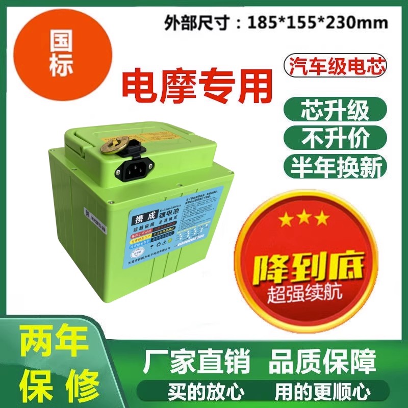 电动锂电池48v电动机车锂电池20ah大功率电池带外壳电瓶铅酸替换