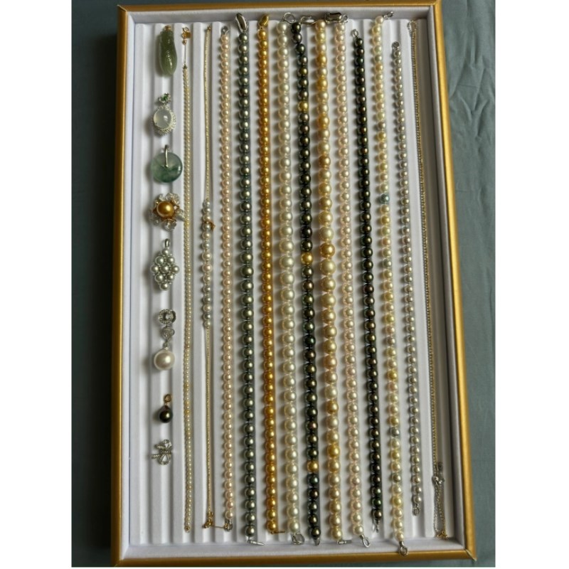 珍珠项链首饰盘天珠托盘看货盘饰品展示盘首饰展示架珠宝陈列盘子