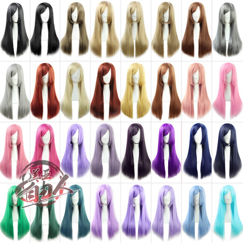 [自由人]长刘i海万用长直发cos假发60cm多色毛娘造型动漫人物
