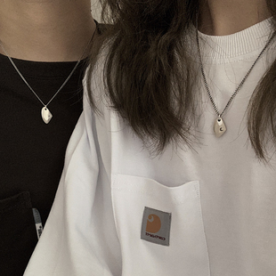 朝朝暮暮许愿石纯银情侣项链一对七夕情人节纪念礼物男女定情信物