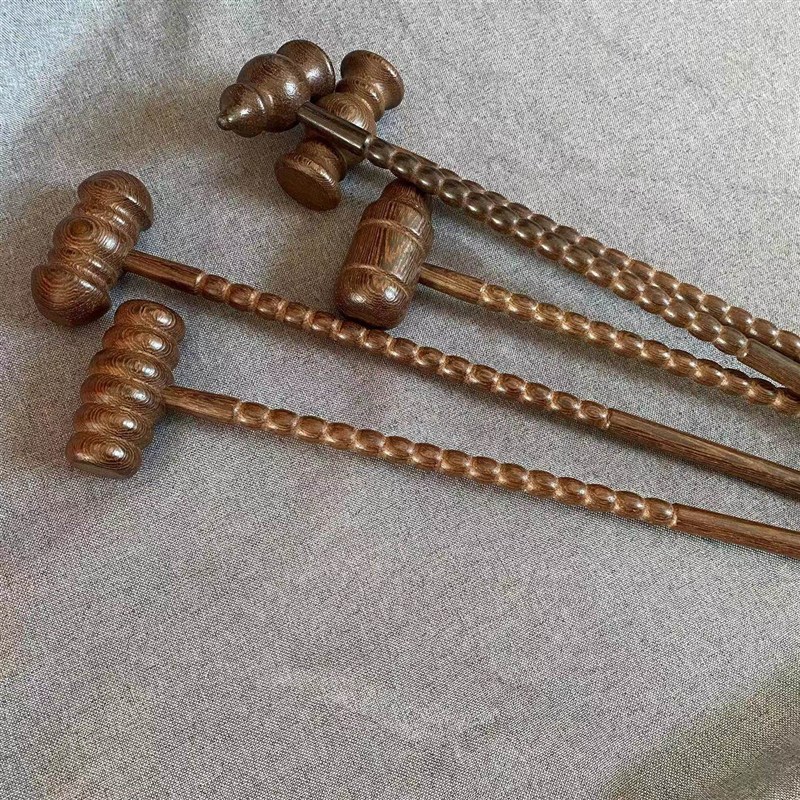 按摩锤鸡翅木按摩棒捶肩背敲打器经络穴位肩N颈拍打棒敲背锤子神