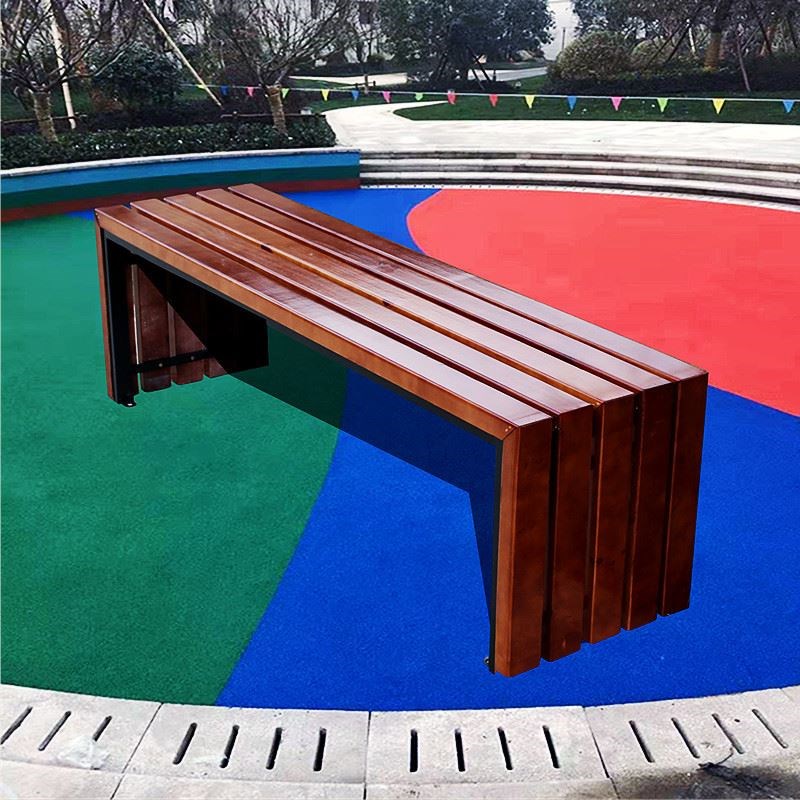 现代木质公园椅户外长椅室外简约花园庭院桌椅双人实木靠背休闲椅