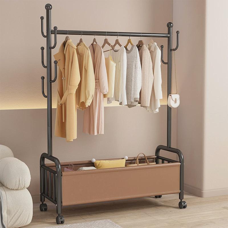 衣架落地卧室挂衣架碳钢可移动床头边放衣服神器简易Y轻奢衣帽架