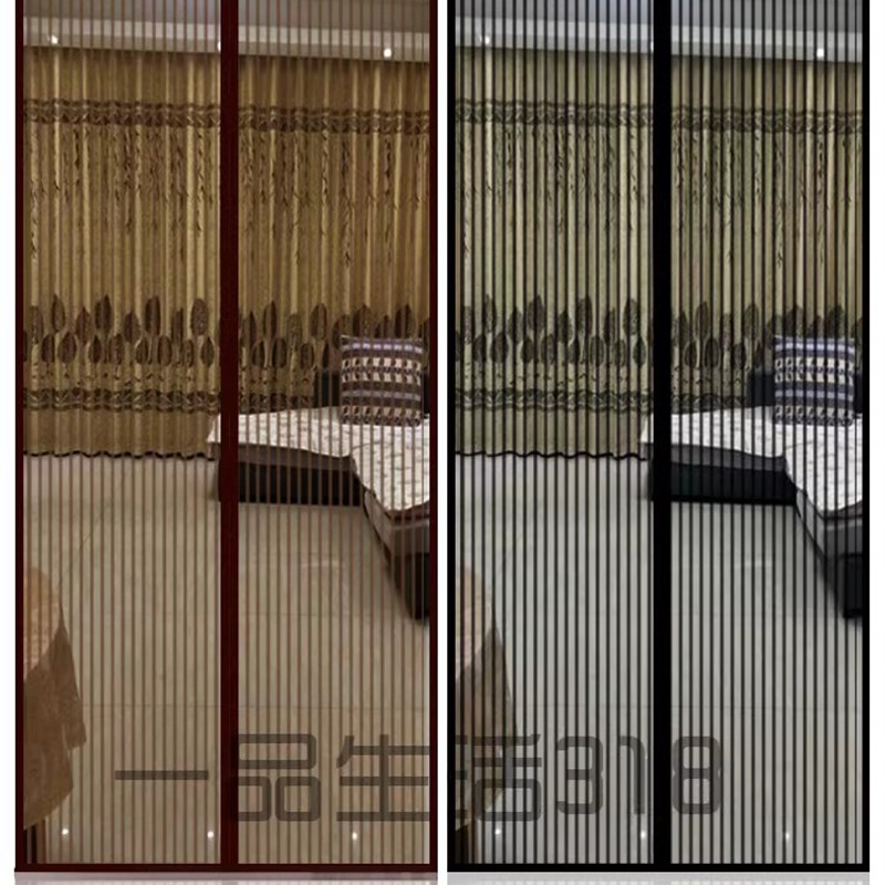 魔术贴隐形纱窗防蚊门帘夏季厨房隔断帘高档磁性定制大门磁吸纱门