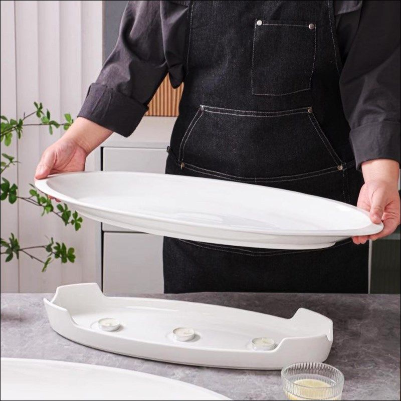 清蒸鱼盘子长盘子鱼盘高级感特大号鲈鱼专用保温加热饭店蒸盘鱼碟,餐饮具,盘,淘宝优惠券,粉丝福利购,淘宝优惠卷