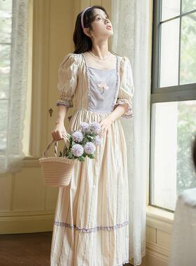 法式复公古气质SYJ64650衣裙少女夏装224新款初中连高中学生0显瘦