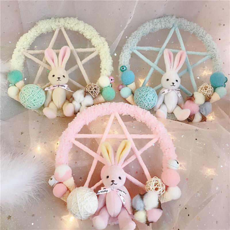 玩偶关节兔熊毛装饰物花环挂件诞节情人圣节绒HJC礼DIY手工材料包