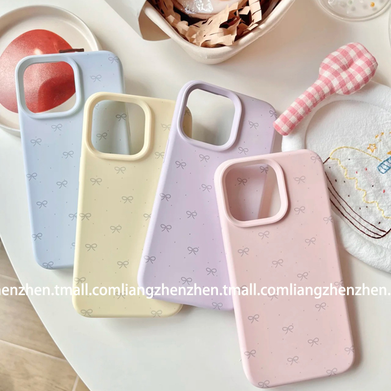 适用苹果17手机壳韩风小蝴蝶结