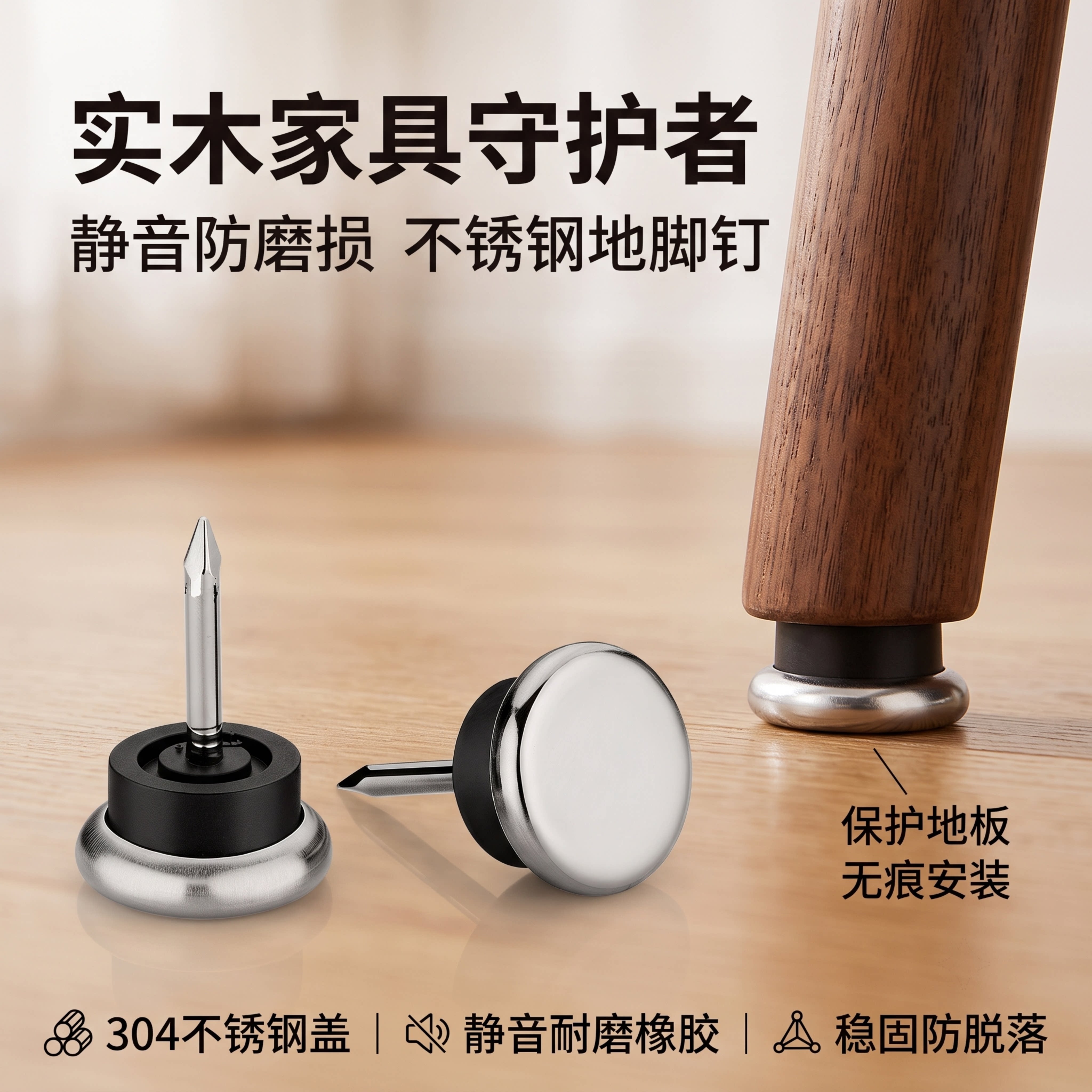 不锈钢家具地脚钉沙发桌椅子橱柜防滑脚增高脚垫地静音保护脚垫