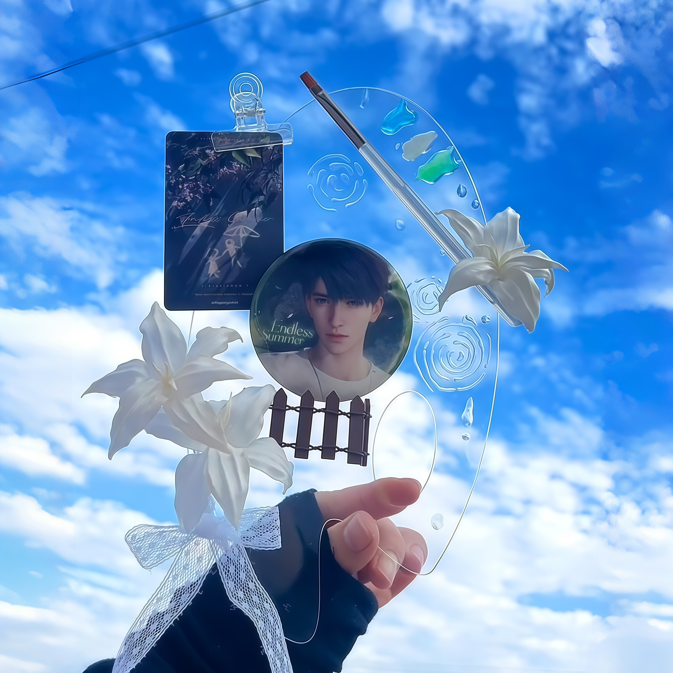亚克力透明展示调色盘徽章吧唧托图片