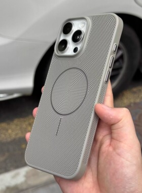 钛灰色散热透气防摔beats细圈磁吸适用小米15手机壳14pro华为mate70/60pro+高级感Pura80苹果16promax超薄硬