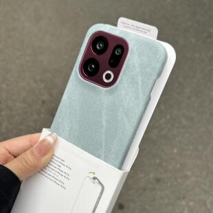 港风复古牛仔布适用oppofindx9pro手机壳X8s+新款半包无边框x7ultra防摔reno14高级感x200小众iQOO15一加简约