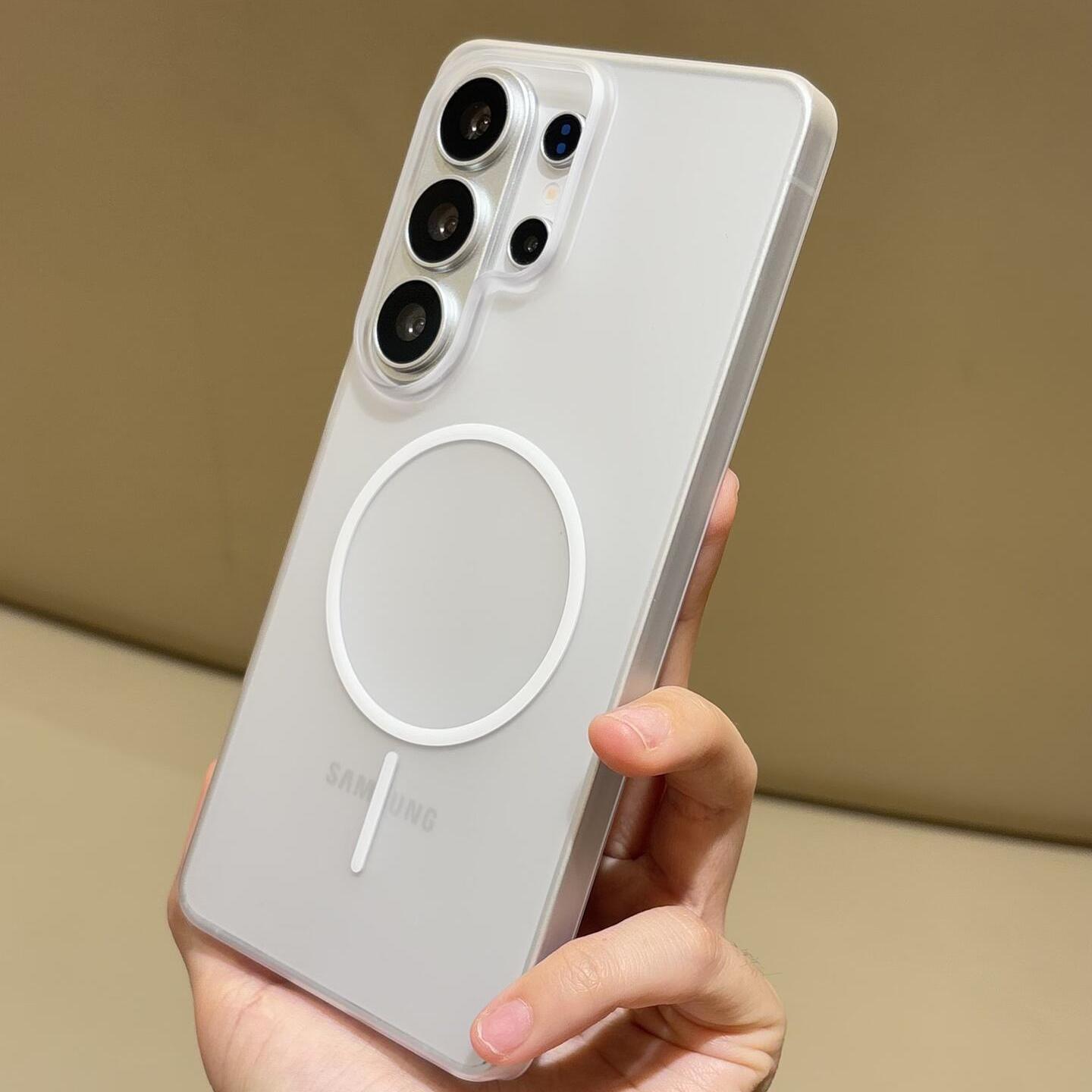 冰雾磨砂适用S26Ultra手机壳新款s25肤感磨砂s24极简Beats细圈磁吸S23ultra硬壳亚克力独立金属按键超薄男女+