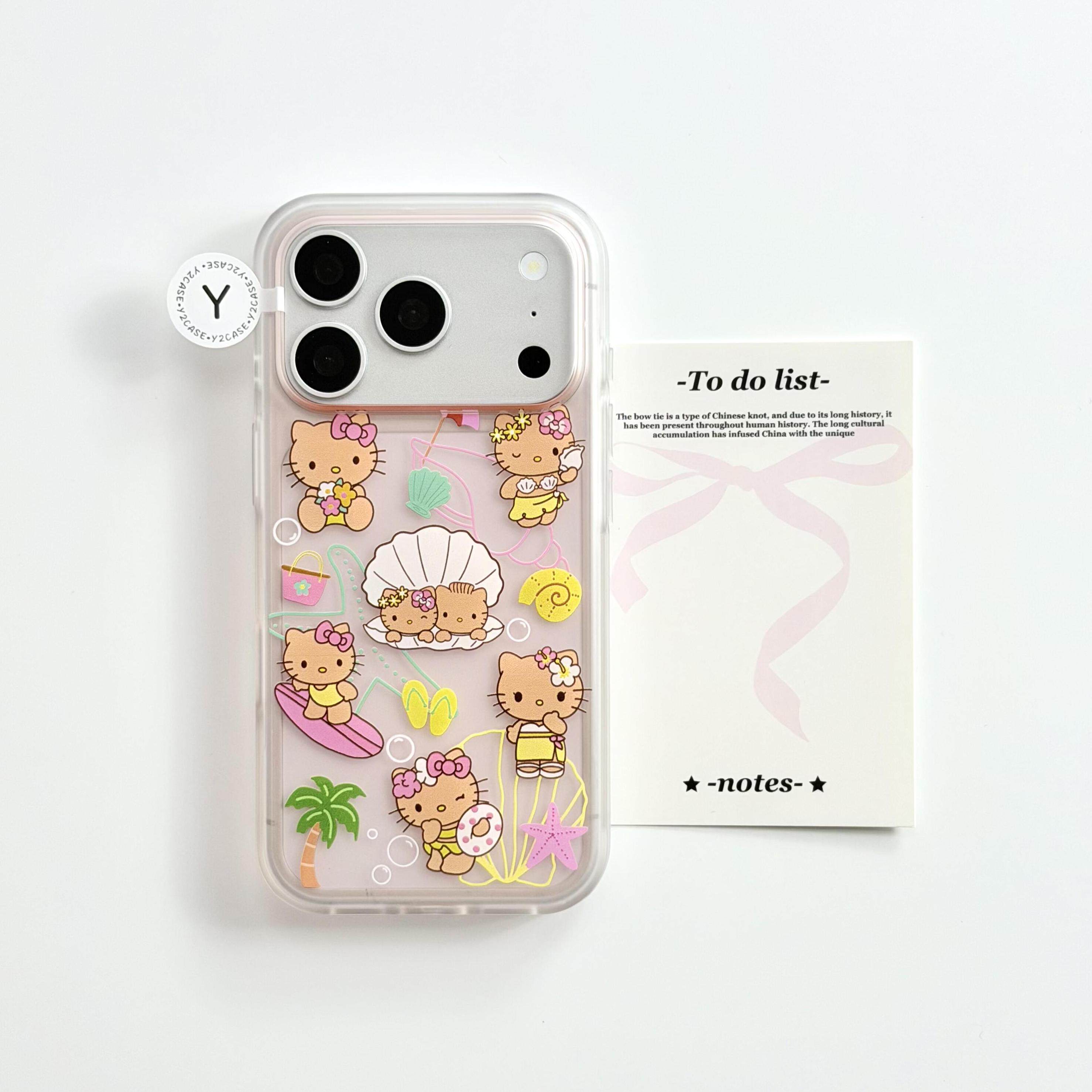 可爱夏威夷黑皮小猫亲肤磨砂适用苹果17promax手机壳iphone16pro新款15高级感大孔亚克力全包防摔女生保护套