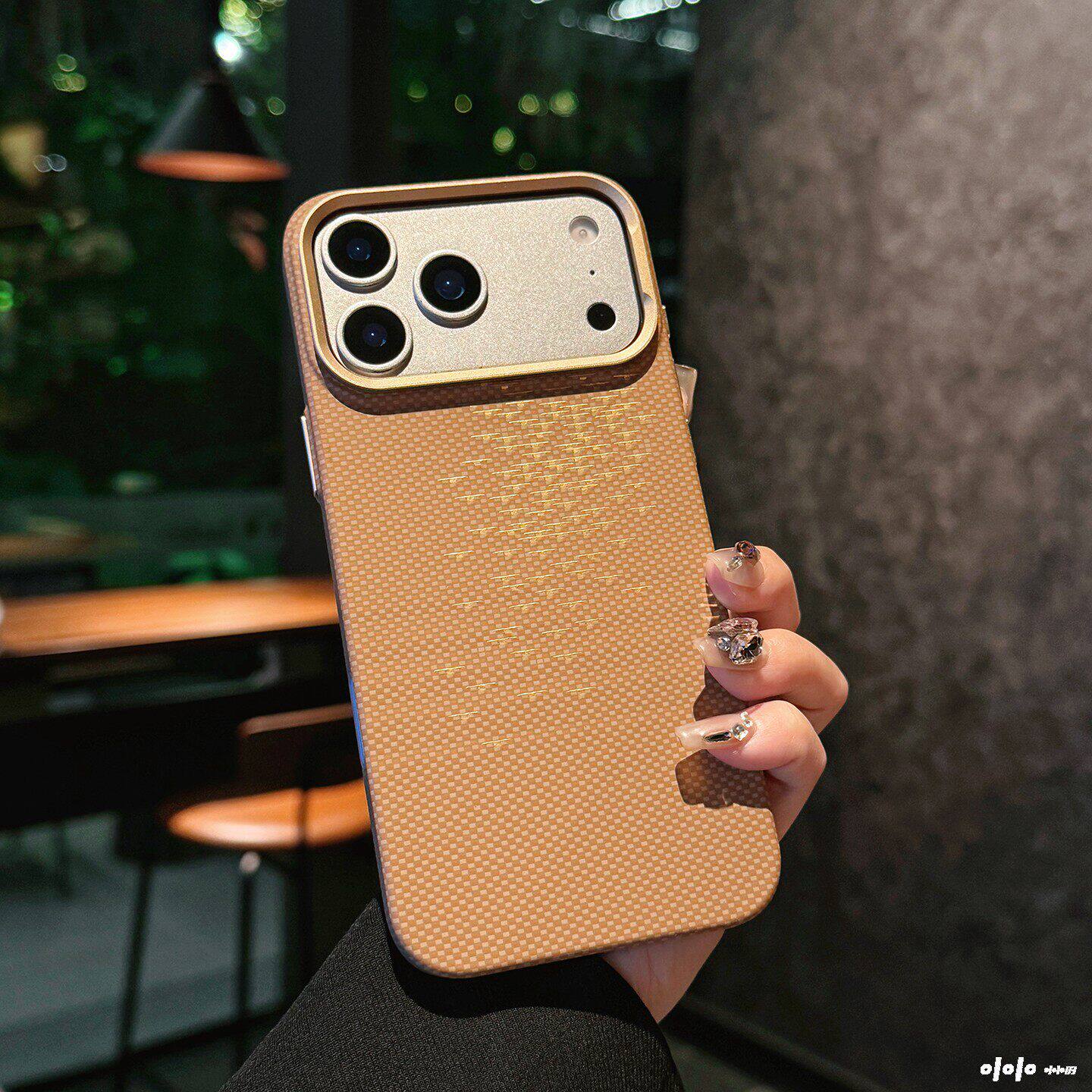 浮光跃金凯夫拉纹适用iPhone17ProMax手机壳磁吸苹果16Pro超薄防摔15自带相机按键全包商务轻奢男女保护套新