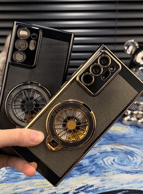 三星note20U电镀散热支架手机壳
