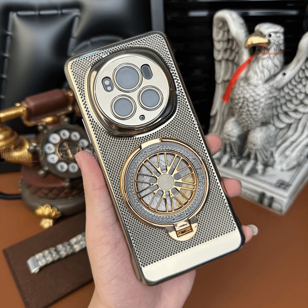 【解压支架+自带镜头膜】适用荣耀Magic6pro手机壳电镀散热网孔magic7全包magic5pro新荣耀400pro/300/90硬80